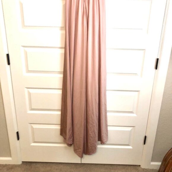 NWT LA FEMME Plunge Neck High Slit Party Gown Sleeveless Mauve Pink 4 MSRP $318 - Picture 5 of 9